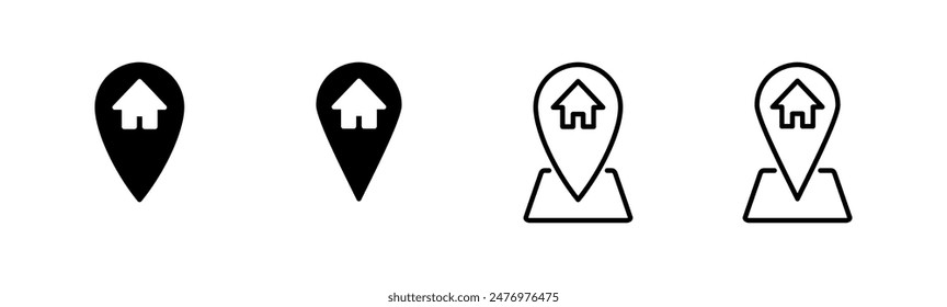 Address icon set. home location icon vector