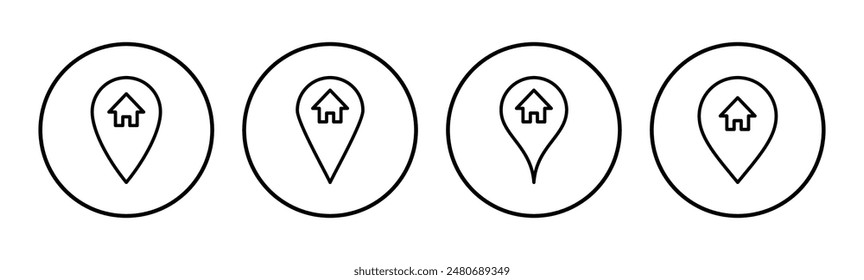 Adresse-SymbolSet. Home-Standort-Symbol Vektorgrafik