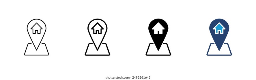 Address icon set. home location icon vector