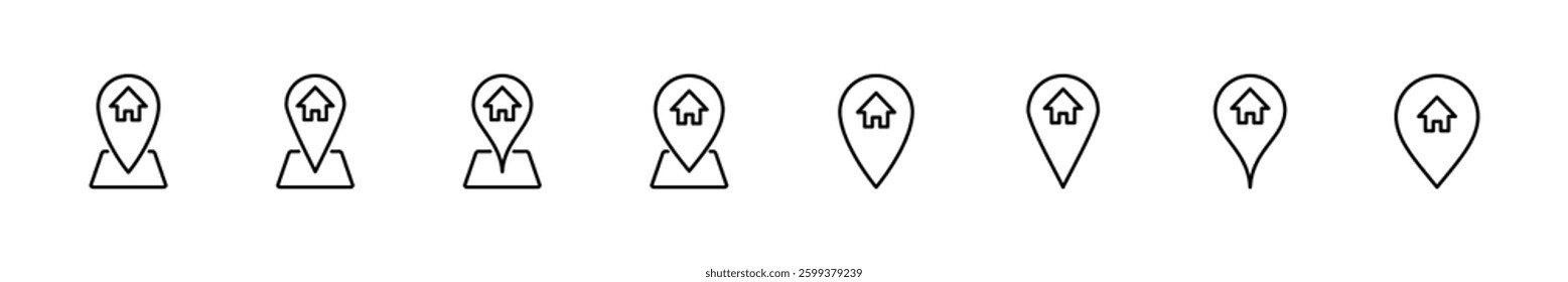 Address icon set. home location icon vector