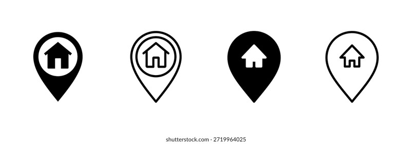 Symbol-Set für Adresse. Heimatstandort-Symbol, Vektor