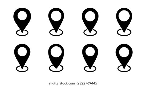 Address icon set illustration. home location sign and symbol. pinpoint