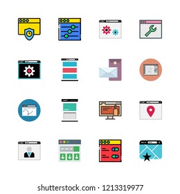 address icon set. vector set about postal and browser icons set.