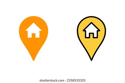 Juego de iconos de dirección para aplicaciones web y móviles. símbolo y signo de ubicación de inicio. puntería