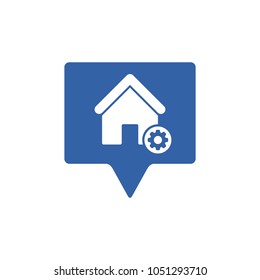 Address icon with settings sign. Address icon and customize, setup, manage, process symbol. Vector icon