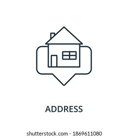 Address icon. Simple line element from navigation collection. Filled Address icon for templates, infographics and more.