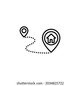 Address icon, Simple web icon in vector: addres, pointer for gps navigation, pinpoint,  pin map place location icon.