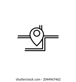 Address icon, Simple web icon in vector: addres, pointer for gps navigation, pinpoint,  pin map place location icon.