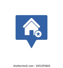 Address icon with star sign. Address icon and best, favorite, rating symbol. Vector icon