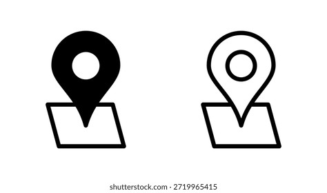 Símbolo de ícono de Dirección para App y Sitios web. Símbolo y signo de ubicación de inicio. Pinpoint