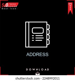 address icon vector . Business marketing management, address icons , simple, isolated, application , logo, flat icon for website design or mobile applications, 
UI  UX design Editable stroke. EPS10