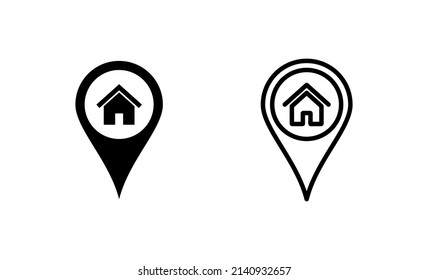 Address Icon Vector. Home Location Sign And Symbol. Pinpoint