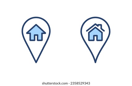 Vector de icono de dirección. símbolo y signo de ubicación de inicio. puntería