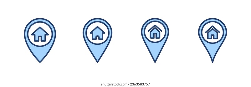 Vector de icono de dirección. símbolo y signo de ubicación de inicio. puntería