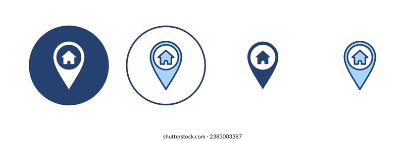 Vector de icono de dirección. símbolo y signo de ubicación de inicio. puntería