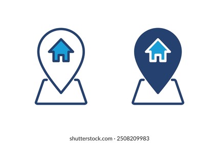 Vector del icono de la Dirección. Vector del icono de la ubicación casera