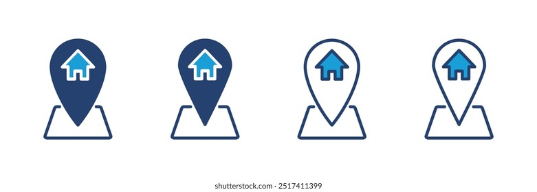 Vector del icono de la Dirección. Vector del icono de la ubicación casera