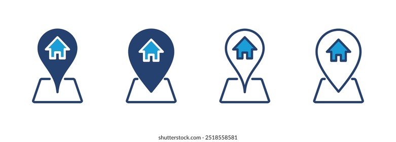 Vector del icono de la Dirección. Vector del icono de la ubicación casera
