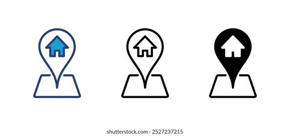 Vector del icono de la Dirección. Vector del icono de la ubicación casera