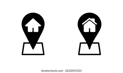 Ícone de endereço vetor. símbolo e símbolo de localização da casa. pinpoint