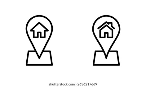 Adresssymbolvektor. Heimatstandortzeichen und -symbol. punktgenau