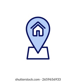 Ícone de endereço vetor. símbolo e símbolo de localização da casa. pinpoint