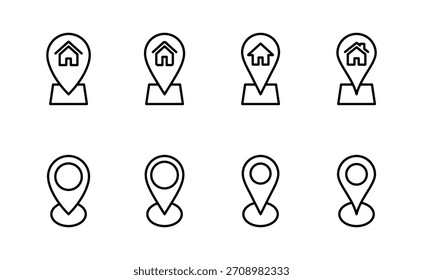 Ícone de endereço vetor. símbolo e símbolo de localização da casa. pinpoint