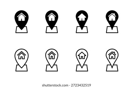 Adresssymbolvektor. Heimatstandortzeichen und -symbol. punktgenau