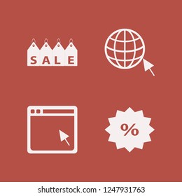 address icon. address vector icons set discount tag, browser globe cursor, browser and sale tags