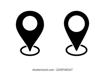 Ilustración vectorial de icono de dirección. símbolo y signo de ubicación de inicio. puntería