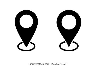 Ilustración vectorial de icono de dirección. símbolo y signo de ubicación de inicio. puntería