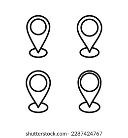 Ilustración vectorial de icono de dirección. símbolo y signo de ubicación de inicio. puntería