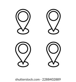 Ilustración vectorial de icono de dirección. símbolo y signo de ubicación de inicio. puntería