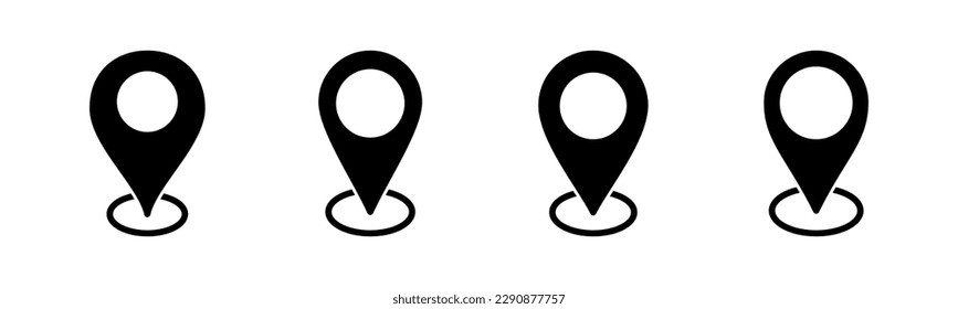 Ilustración vectorial de icono de dirección. símbolo y signo de ubicación de inicio. puntería