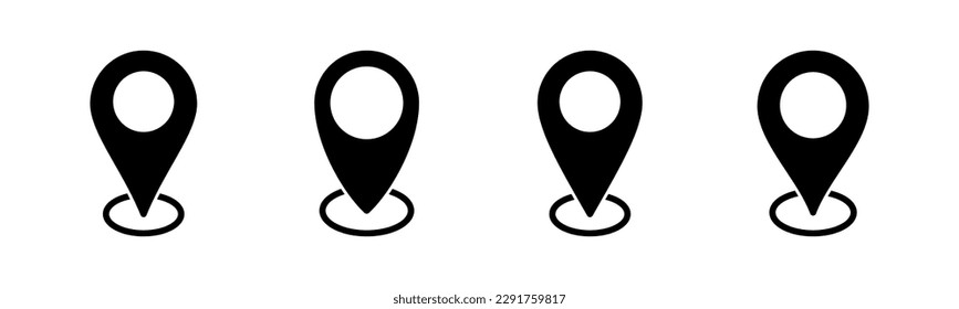 Ilustración vectorial de icono de dirección. símbolo y signo de ubicación de inicio. puntería