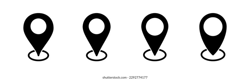 Ilustración vectorial de icono de dirección. símbolo y signo de ubicación de inicio. puntería