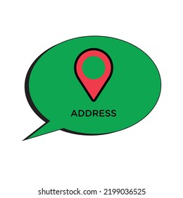 Address Icon vector Line on speech bubble background image for web, presentation, logo, Icon Symbol.