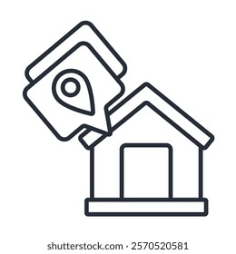 address icon. vector.Editable stroke.linear style sign for use web design,logo.Symbol illustration.