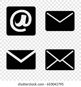 Address icons set. set of 4 address filled icons such as at email