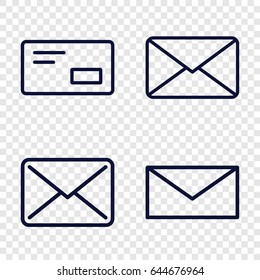 Address icons set. set of 4 address outline icons such as mail