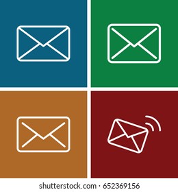 Address icons set. set of 4 address outline icons such as