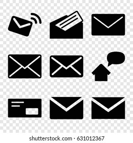 Address icons set. set of 9 address filled icons such as mail, letter, home message