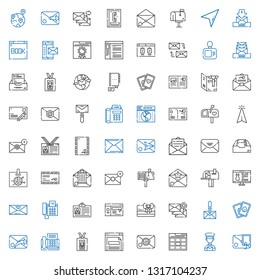 address icons set. Collection of address with email, postman, web, browser, id card, fax, cards, card, website, envelope, mailbox, mail, inbox. Editable and scalable address icons.