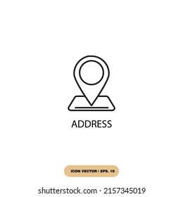 address icons  symbol vector elements for infographic web
