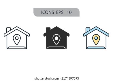 address icons  symbol vector elements for infographic web