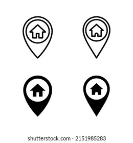 Address icons vector. home location sign and symbol. pinpoint