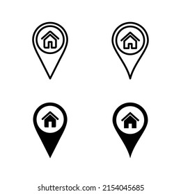 Address icons vector. home location sign and symbol. pinpoint
