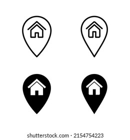Address icons vector. home location sign and symbol. pinpoint