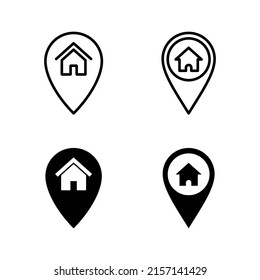 Address icons vector. home location sign and symbol. pinpoint