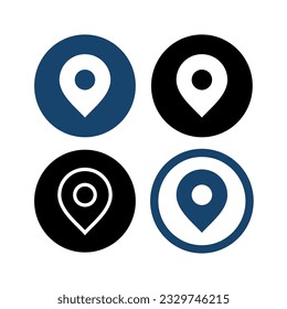Address or location icon. Label, geolocation marker on the map. Point or route pointer icon on the map. Address designation. Address designation. GPS location symbol.
